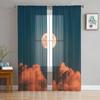 Sheer Curtains For Living Room Sky Sea Evening Nature Children's Bedroom Balcony Large Curtains Kitchen Dining Room Curtains