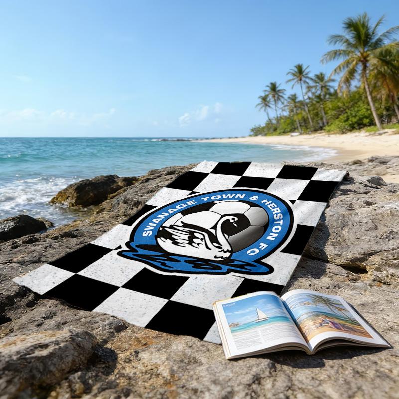 1 Stück Fußballmannschaft (80) Strandtuch, Strand- und Meeresufer-Schwimmbadausstattung, Modisches Muster, Rechteckig, Reiseutensilien