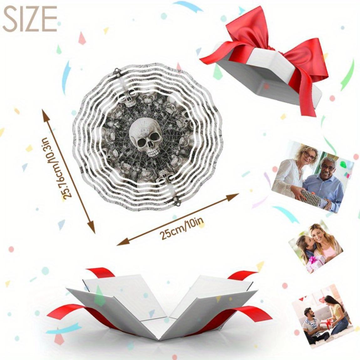 

Металлический колокольчик-подвеска в виде черепа для декора сада на открытом воздухе, праздничный рождественский подарок на День благодарения, подвесное искусство для дома и улицы, без электричества