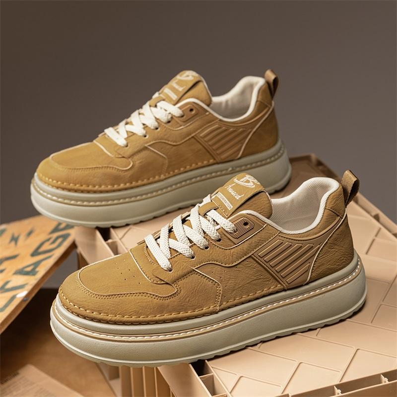 Men's Vulcanized Shoes Trendy Personalized Teenagers Casual Shoes Round Toe Lace-Up Plus Size Platform Shoes Men Shose