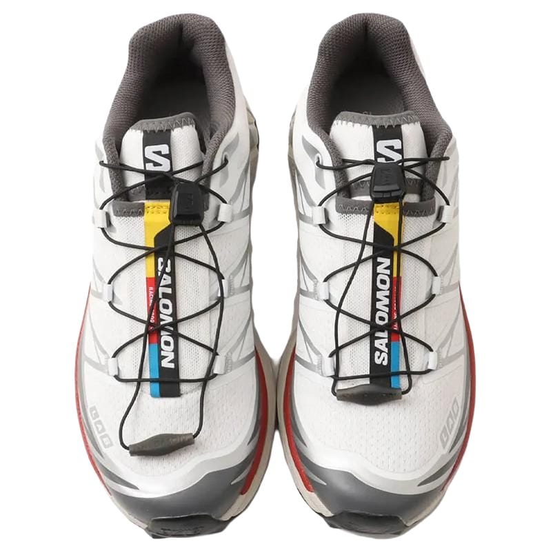 SALOMON XT 6 Low top Running Shoes Unisex White Gray Red L47864400