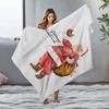 Tuniu Christmas Santa Claus Print Blanket for Sofa Bed Living Room Decorative Warm Fleece Throw Gift
