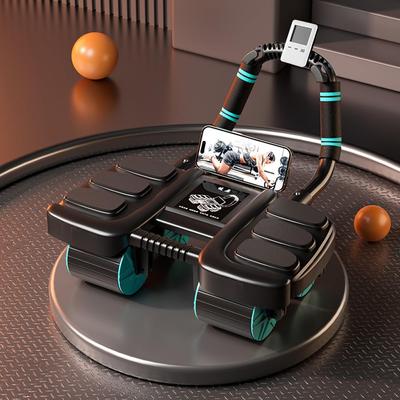 Kolesový valec na brucho s podporou lakťa – valček na brušné koleso s automatickým odrazom, vylepšené vybavenie na cvičenie jadra brušného kolesa so štyrmi kolesami