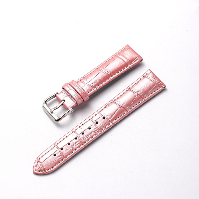 Calfskin Bamboo Pattern Cowhide Pin Buckle Watch Strap for Men and Women