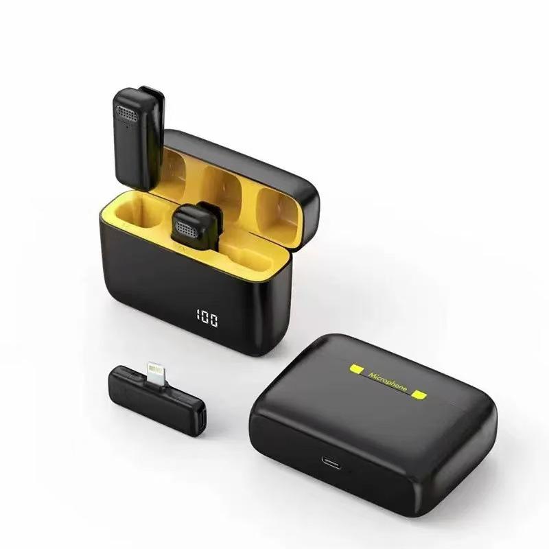 K6 Wireless Lavalier Microphone with Bluetooth, Noise Reduction, and Charging Case for Streaming and Video Shooting