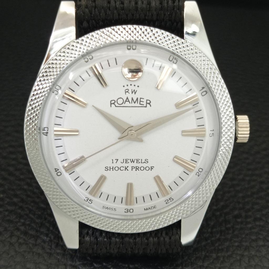 HAND-WINDING SWISS MENS REFURBISHED VINTAGE WHITE COLOR DIAL WATCH a707164-1