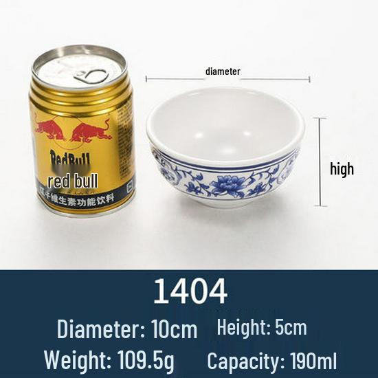 Melamine Blue & White Porcelain-Style Small Bowl for Seasoning, Rice, Porridge, Soup - Ideal for Hotels & Restaurants