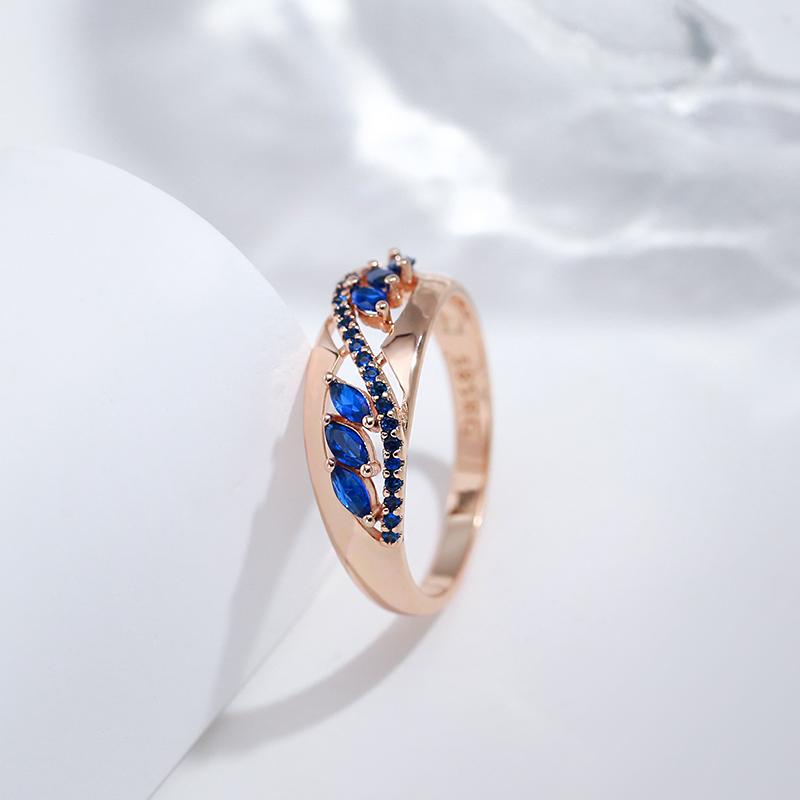 Sparkling Purple Zircon Rings For Women Luxury  Gold Color Unusual Party Wedding Jewelry Daily Accessories