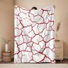Red Cracked Pattern Throw Blanket Modern Abstract Design for Living Room Sofa Decor MinimalistHomeStyle Gift for Her