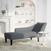 VidaXL Lounge Chair with Right Armrest Dark Grey Velvet, Armchair, Relaxation Chair, Padded Lounge Chair, 4009793