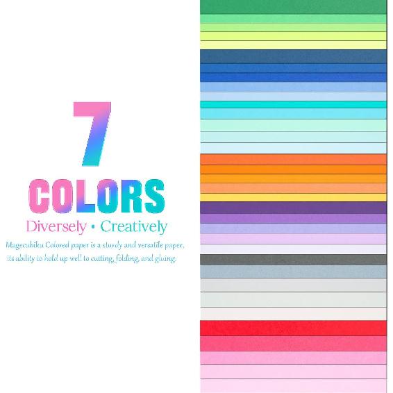Colored Paper 8.5inx11in,50 Sheets,Set of 5 Colors,Rainbow Colored Paper 178g/65lb Heavyweight Construction Paper for Kids Bulk School Supplies Art