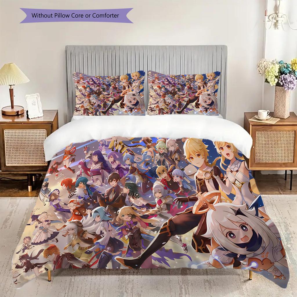 Fantasy Heroes Unite Colorful Adventure Bedding 1 Duvet Cover 2 Pillowcase Without Core Soft And Comfortable Bedding Set