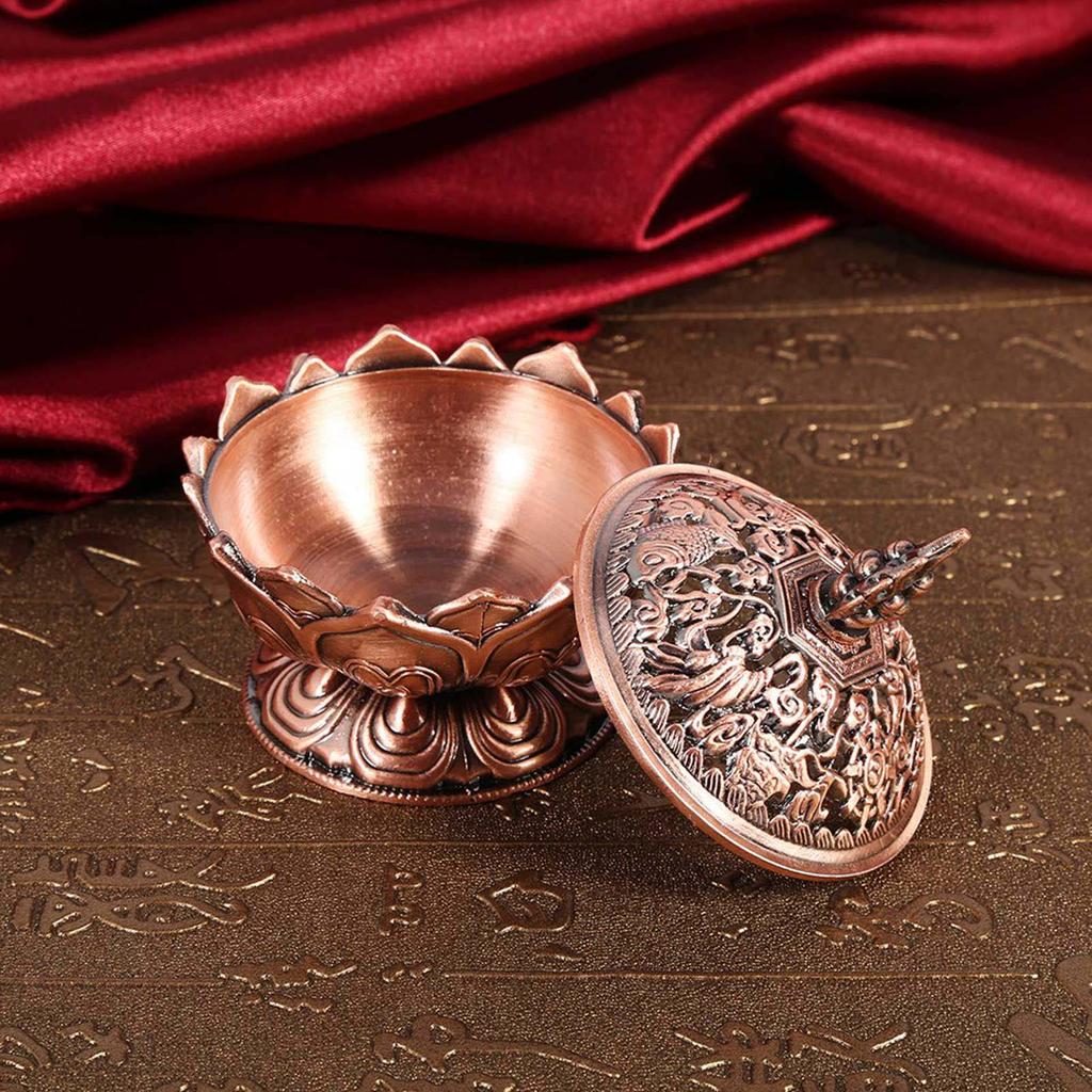 Vintage Backflow Smoke Incense Burner Stick Cone Holder Home Decoration Hot (Red Bronze)