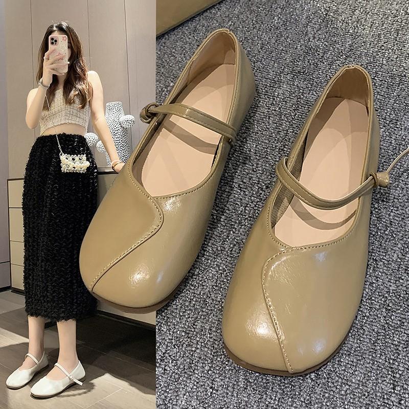 Fashion Concise Designer Drawstring Flats Women  Casual Comfort Leather Square Toe Flat Shoes Retro Plus Size white    Loafers