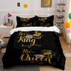 Her King & His Queen Design Bedding Duvet Cover Set  (1*Duvet Cover 2*Pillowcases, without duvet insert)