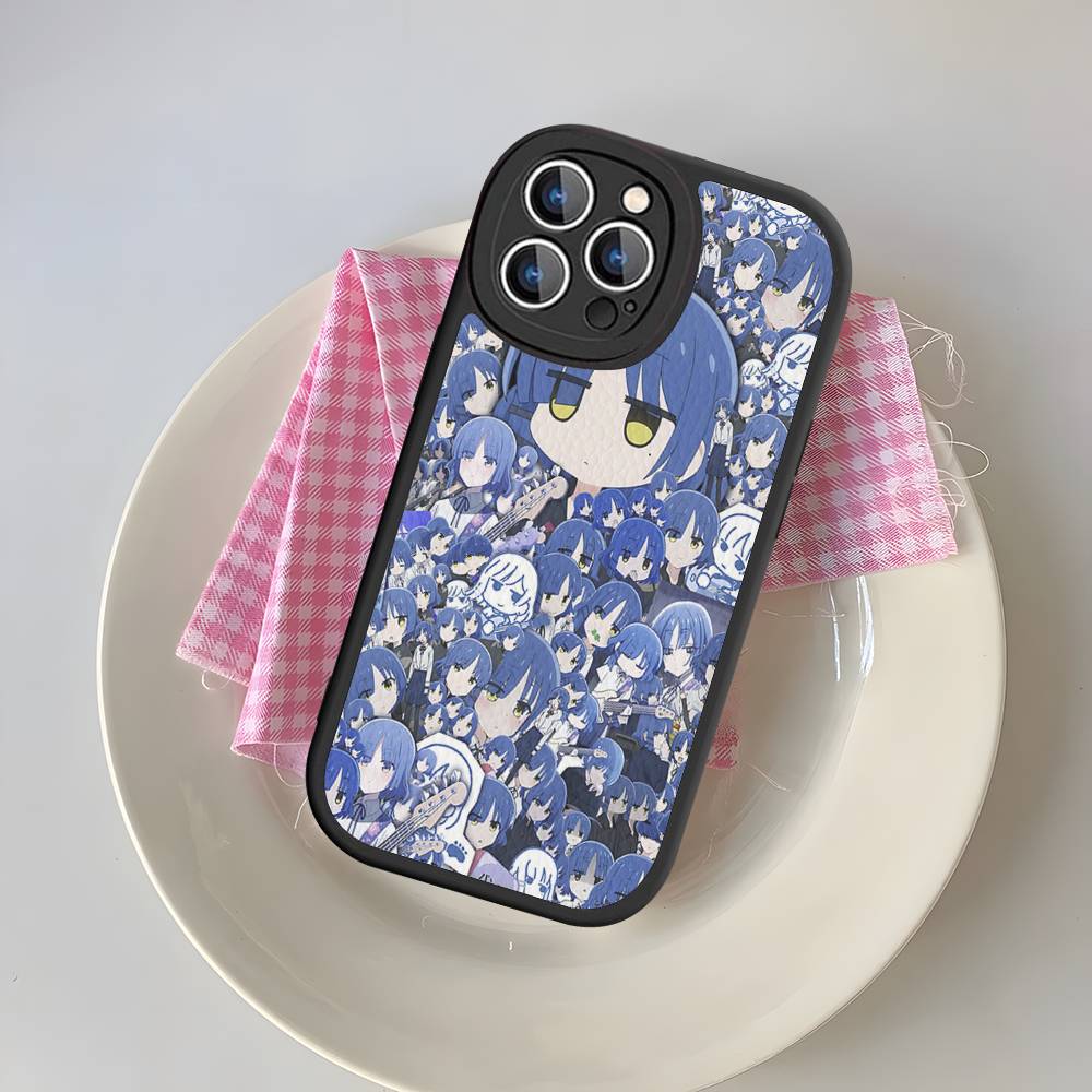 Anime Bocchi The Rock Phone Case For IPhone 16 15 14 11 12 13 Pro Max Plus Back Leather Shell