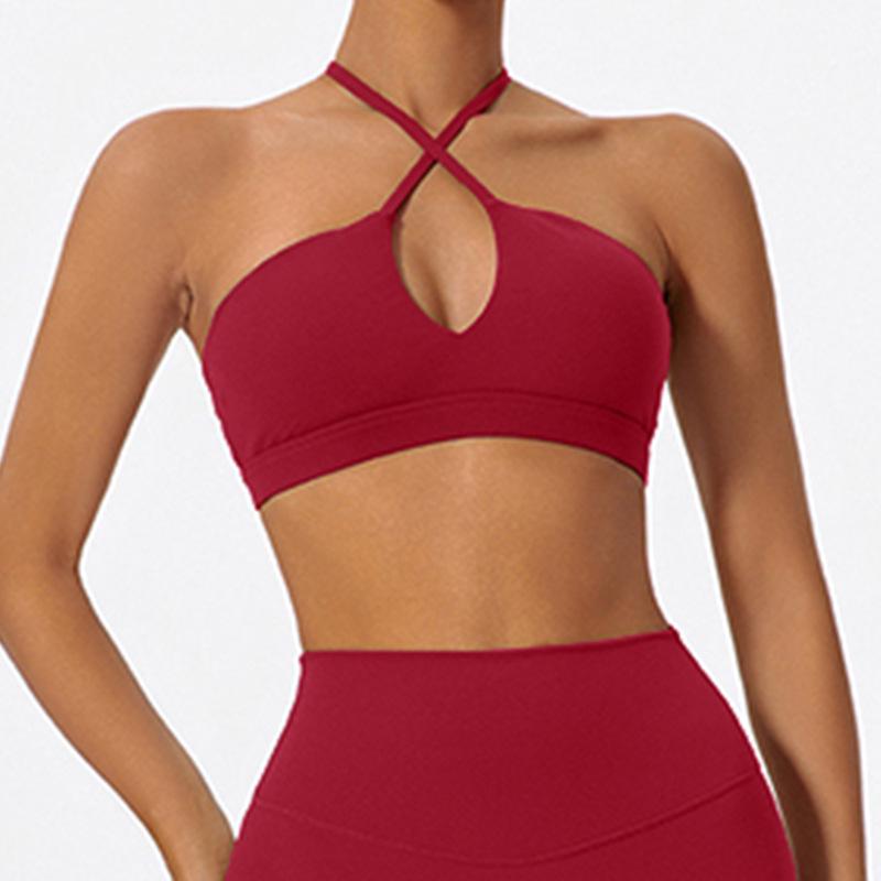 Dámská sportovní podprsenka s překříženými zády, rychleschnoucí, prodyšná, na jógu