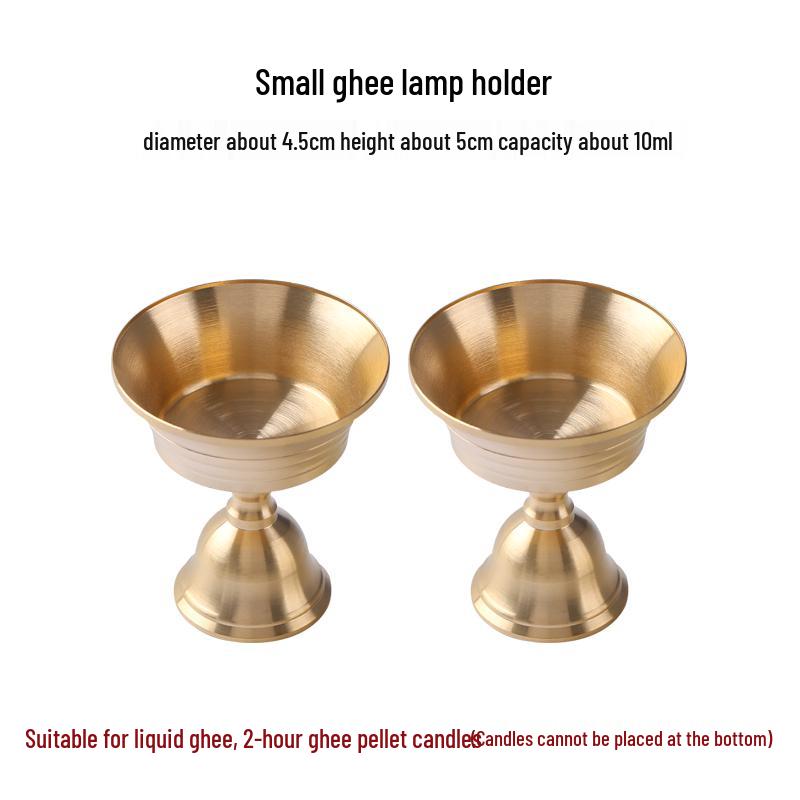 Brass Dual-Use Buddha Offering Candle Holder Lamp
