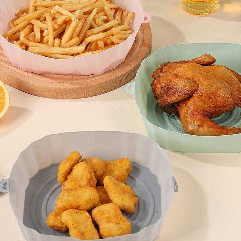 21Cm Air Fryers Oven Baking Tray Fried Chicken Basket Mat Airfryer Silicone Pot