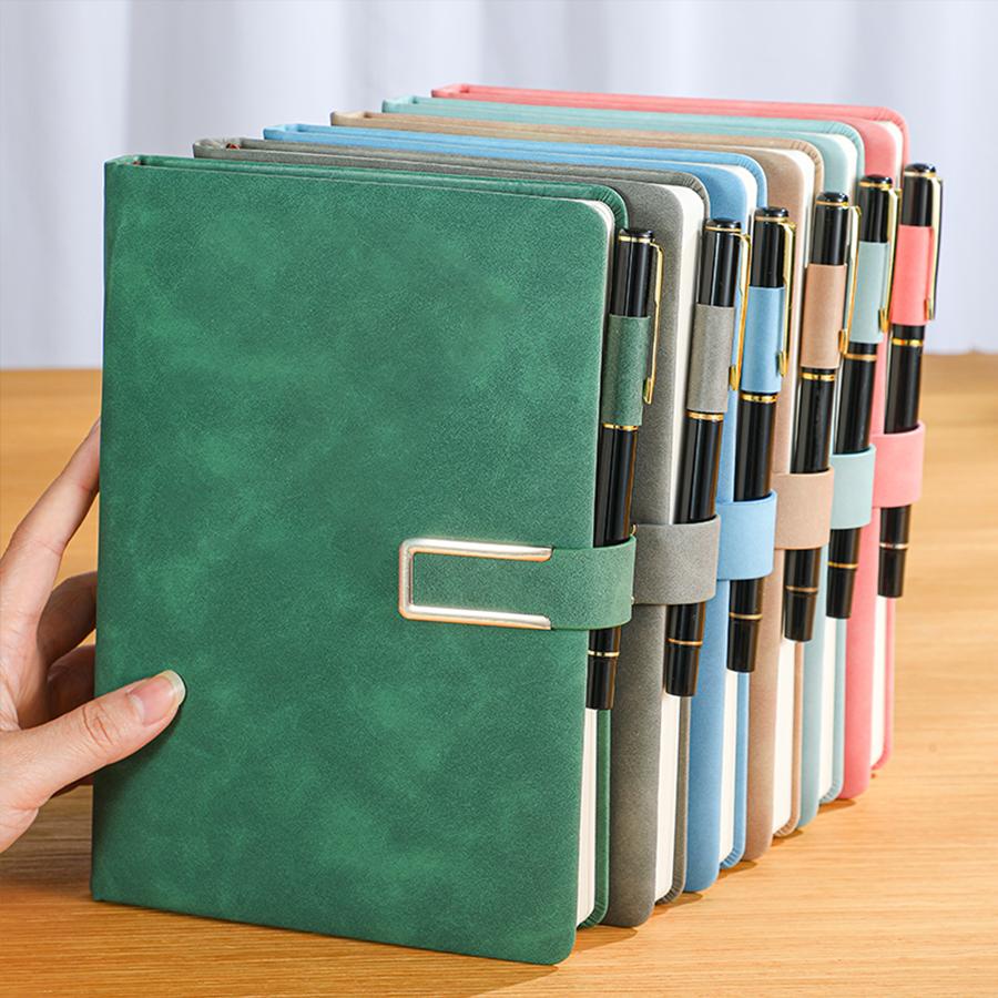 Vintage A5 Leather Notebook with Personalized Soft Cover - Perfect for Business Meetings and College Life