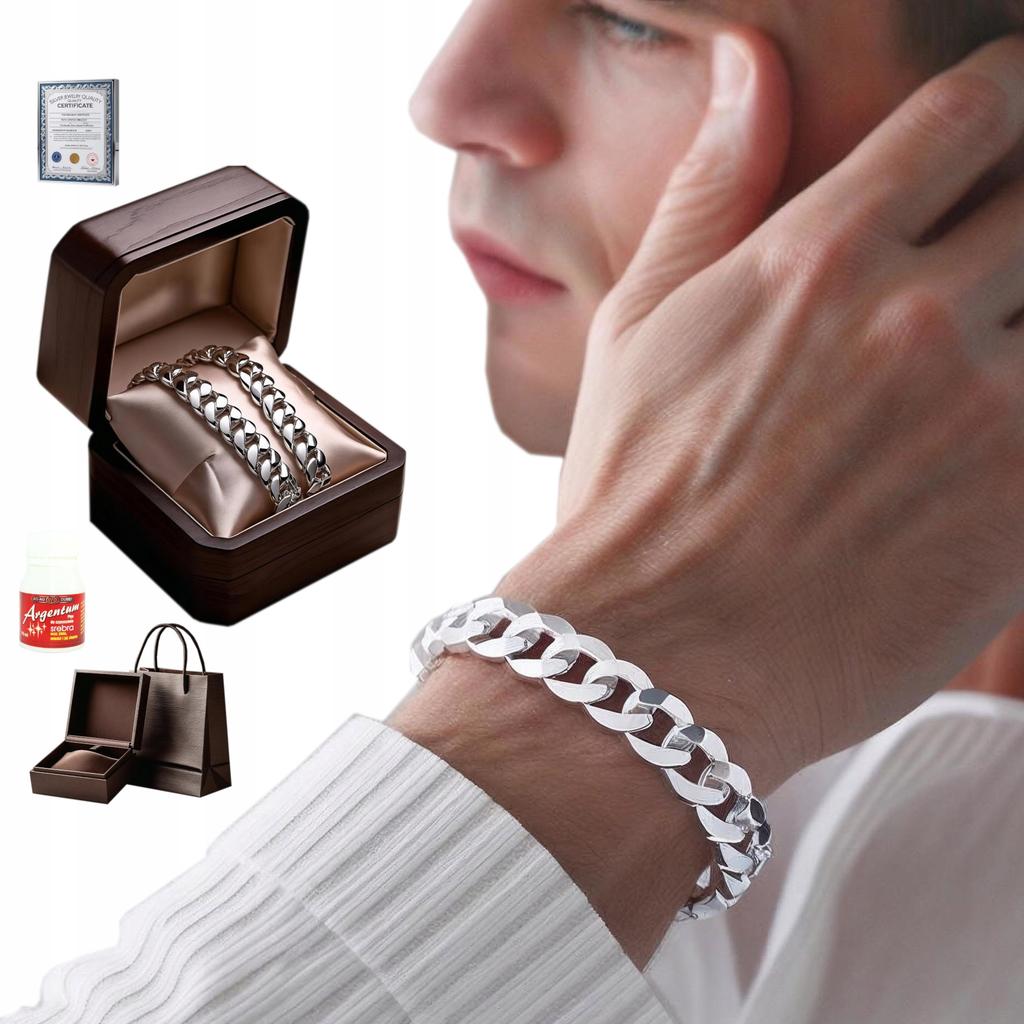 ELEGANT Silver Men' Bracelet 925 Silver Gift for Boyfriend