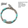 Bangle Women Bangle Adjustable Chain Length Bracelet Feather Pendant Turquoise