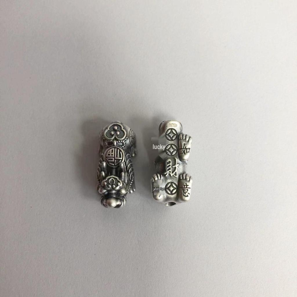 S999 Sterling Silver Pi Xiu Wealth Attracting 3D Ingot Bracelet Accessory