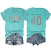 Sommer O-Ausschnitt T-Shirt 1984 Vintage Kapitel 40 Print lockeres Trend-Kurzarm-Oberteil