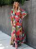 Europäisch-Amerikanisches Florales Baumwoll Strand Überwurf Sonnenschutz Kleid