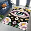 Creative Eyes Flower Pattern Carpet for Living Room Bedroom Bedside Floor Mat Cloakroom Kids Activity Area Rugs Large Size