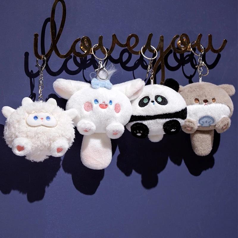 12cm Kawaii Plushie Dog Sheep Otter Panda Pendants Plush Toys Appease Baby Animal Doll Pillow Birthday Party Gift Room Decor
