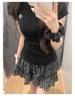 Summer 2025 Floral High-Waisted Loose Slimming Drawstring Anti-Exposure Cake Skirt