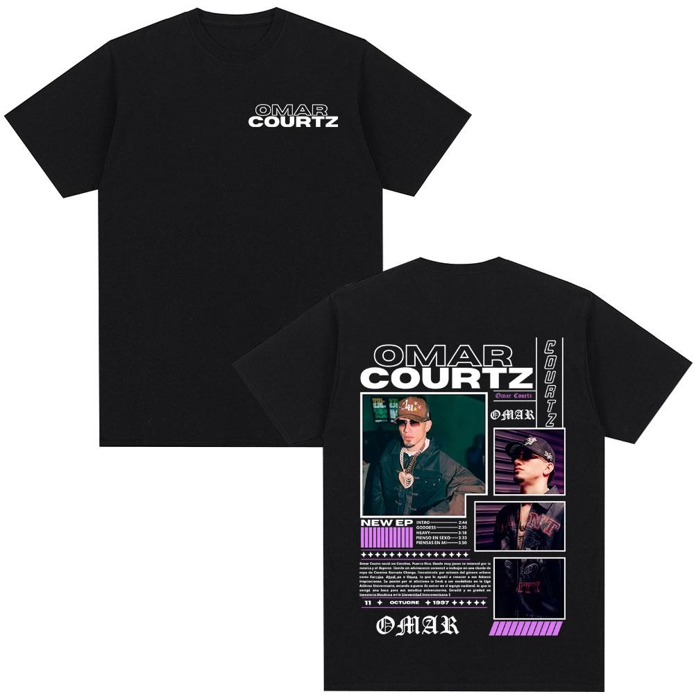 2025 Estate Omar Courtz Primera Musa Album Tour Merch T-shirt Stampata 100% Cotone Uomo Hip Hop Moda Casual Manica Corta