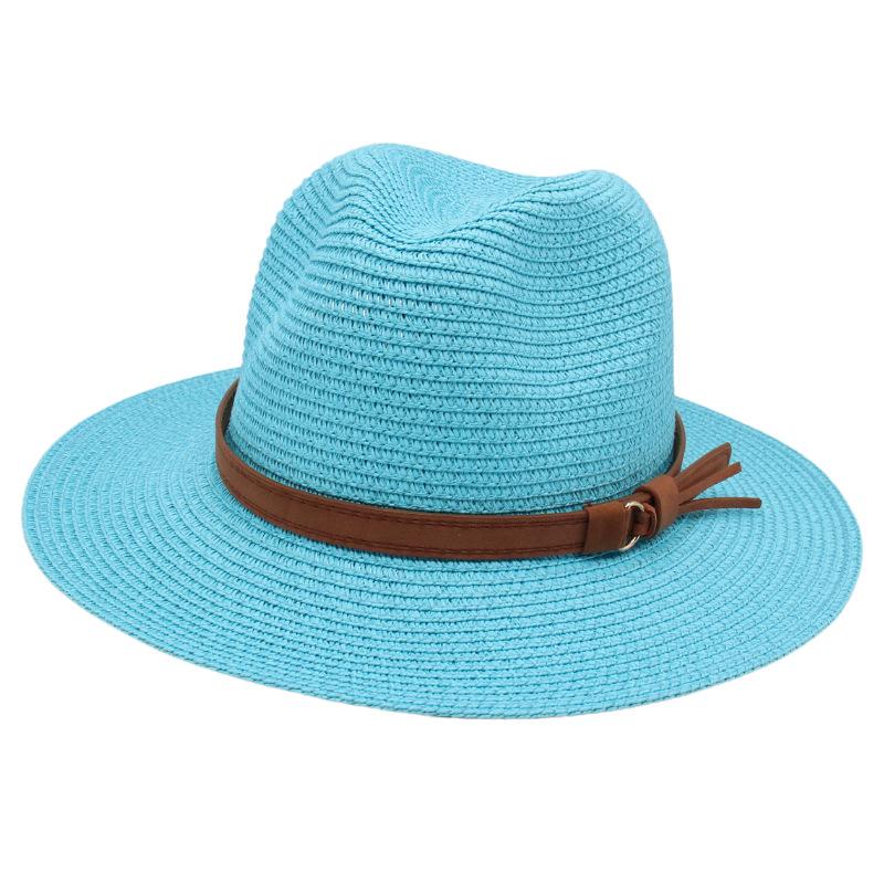 European And American Top Hat Yellow Belt Accessories Jazz Panama Straw Hat Fedora Hat Panama Hat Fedora