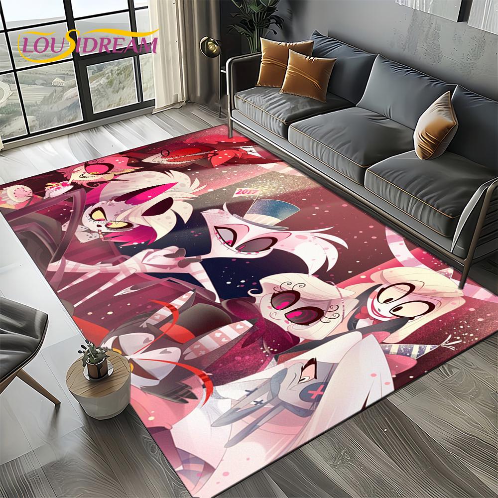 2025 H-Hazbin Hotel Charlie Cartoon Carpet Rug for Bedroom Living Room Home Sofa Decoration,kids Game Play Decor Floor Mat Gift