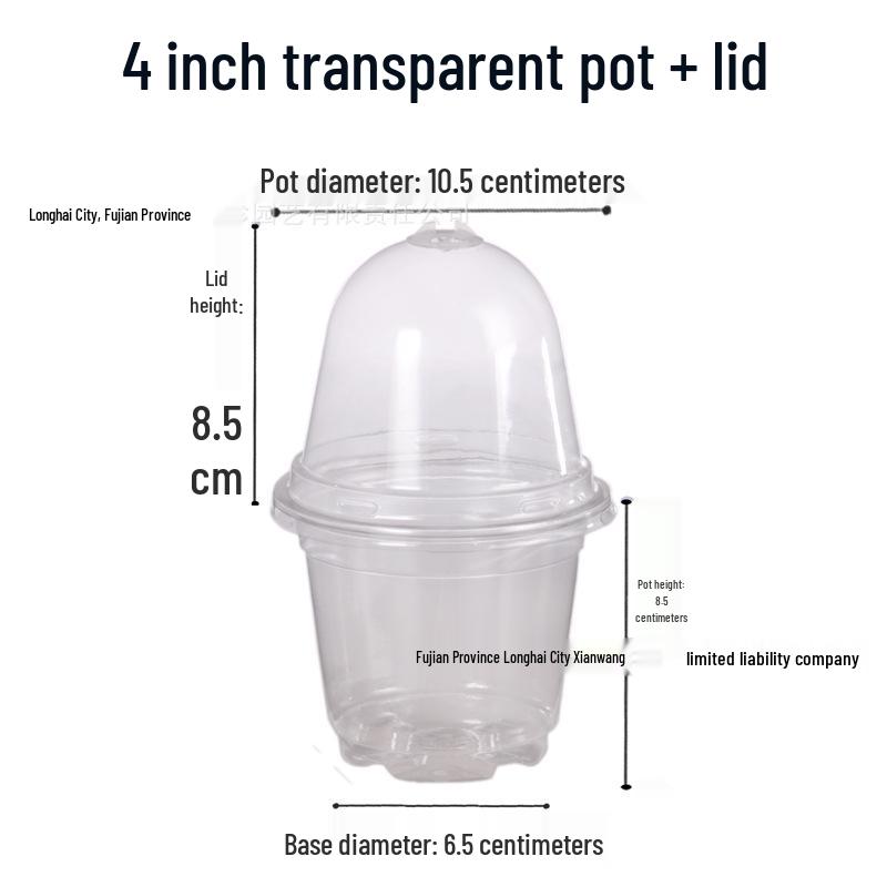 Durable PET Seedling Cups with Lids – Available in 3.5", 4", and 5" Sizes for Flower Pot and Nutrient Use