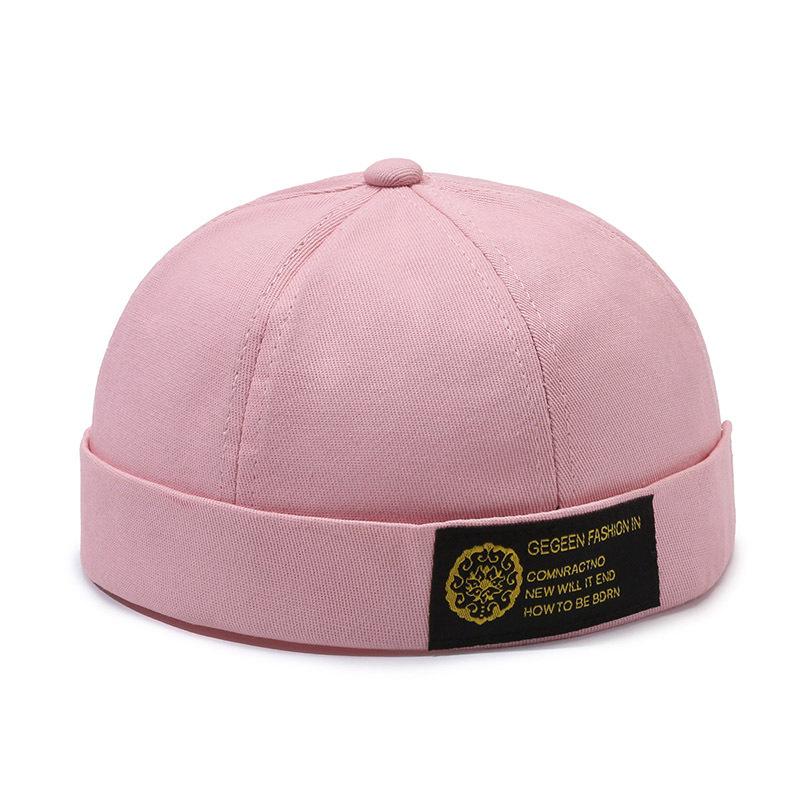 Solid Color Cotton Cap Round Top Hat Headwear Breathable Skullcap Unisex Gift