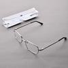 Anti-Scratch Reading Glasses Retro Square Presbyopic Eyewear With Glass Lenses Metal Hyperopia Eye Glasses Men'S Glasses +3.5+4