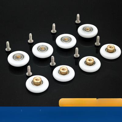 4 unids/set rodillo duradero cuartos de ducha cabinas polea rodillo para cuarto de ducha/corredores/ruedas/poleas diámetro 19mm/23mm/25mm/27mm