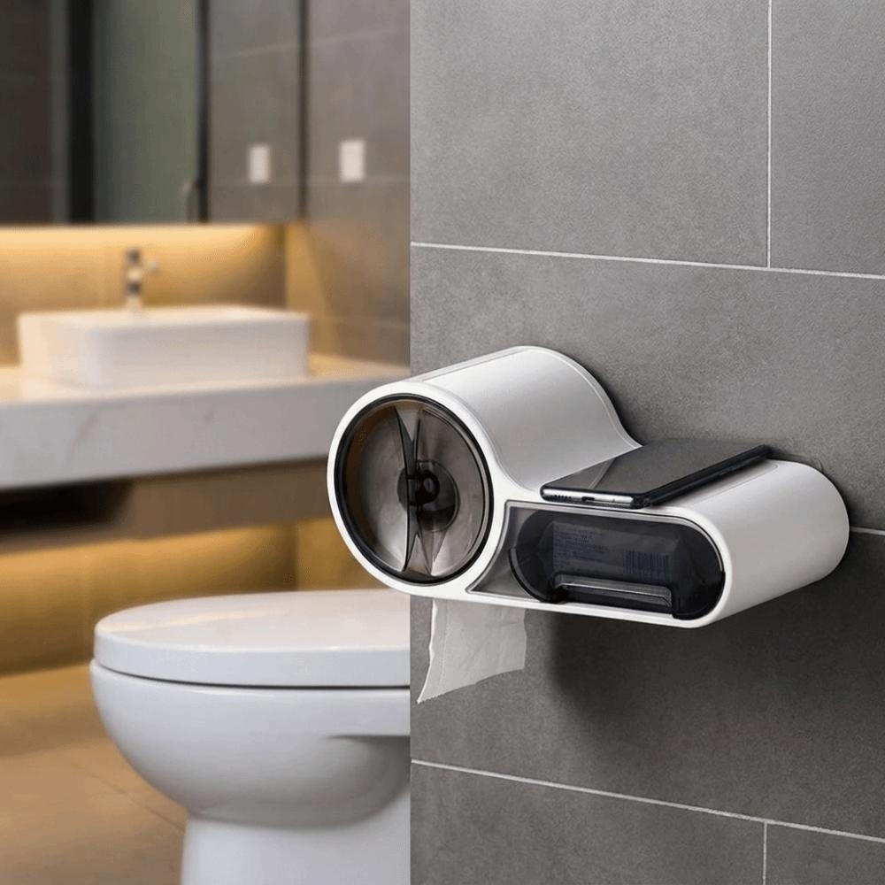 Wall Mounted Toilet Paper Storage Box Plastic Material Toilet Paper Dispenser Household