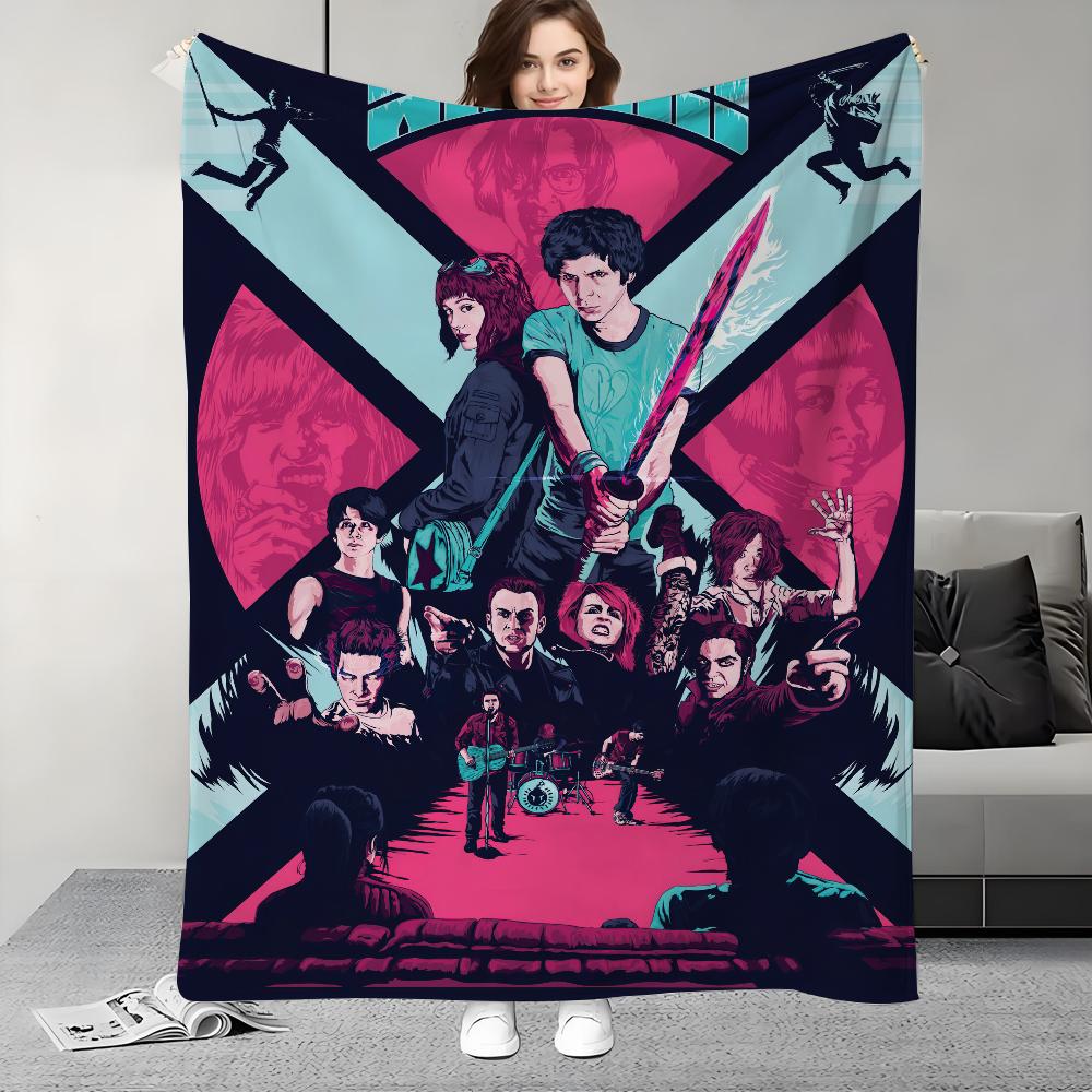 Movie S Scott Pilgrim Vs The World Blanket Design Lightweight  For Dorms, Naps, Living Room, Office,Sofa,All Season