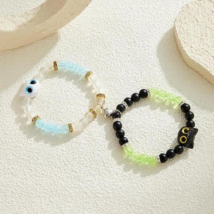 Lightweight Bracelet Glowing Charm Kitten Resin Wristband Hand Chain Friendship Jewelry For Couples Kitten Lovers