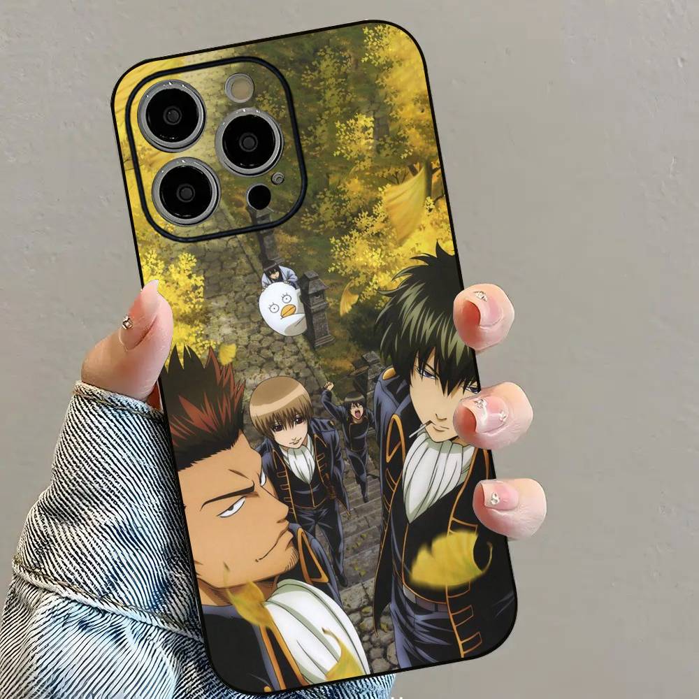 Anime Gintoki Gintama Phone Case For iPhone 16 15 14 13 12 11 PRO MAX PLUS Mini TPU Soft To Skin-friendly Case