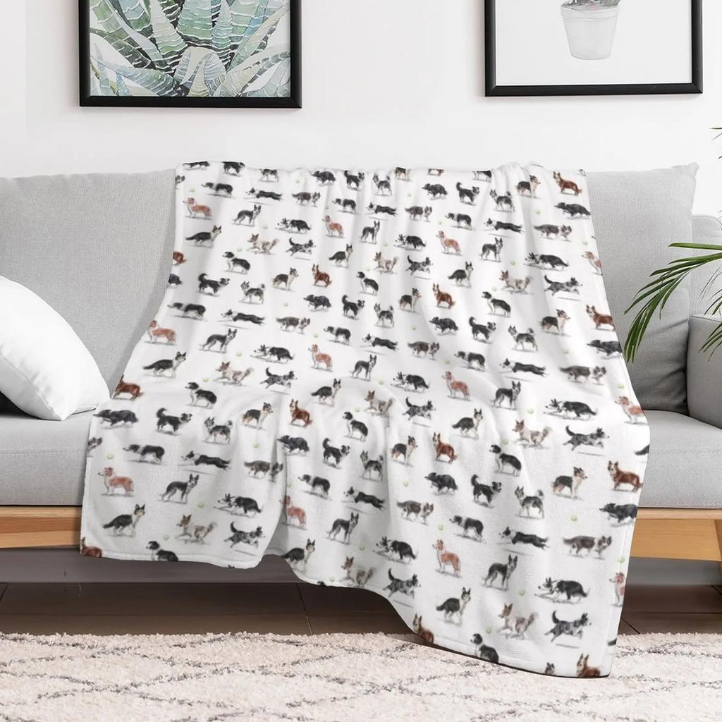 Border Collie Koc Flanelowy Polar Miękki Ciepły Koc