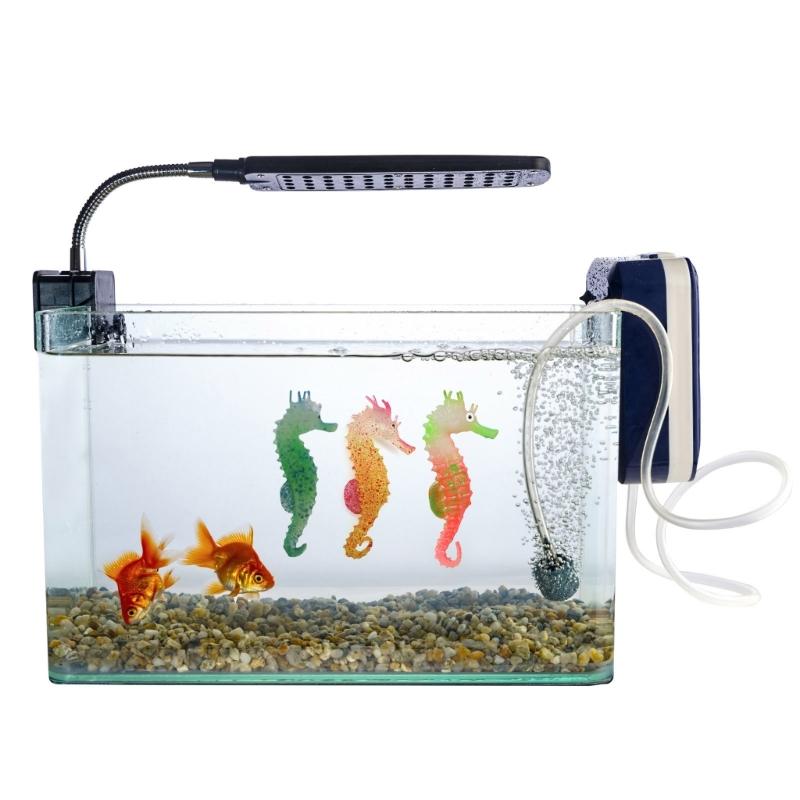 Aquarium Fluorescence Suction Cups Seahorse Ornament Glow in Dark Landscaping Silicone Seahorse Glowing Fish Tank Decors