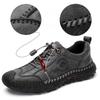 Fashion Men's Leather Casual Shoes Handmade Breathable Board Shoes Breathable Soft Working Shoes
