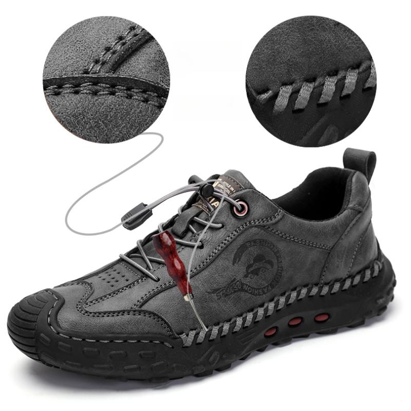 Fashion Men's Leather Casual Shoes Handmade Breathable Board Shoes Breathable Soft Working Shoes