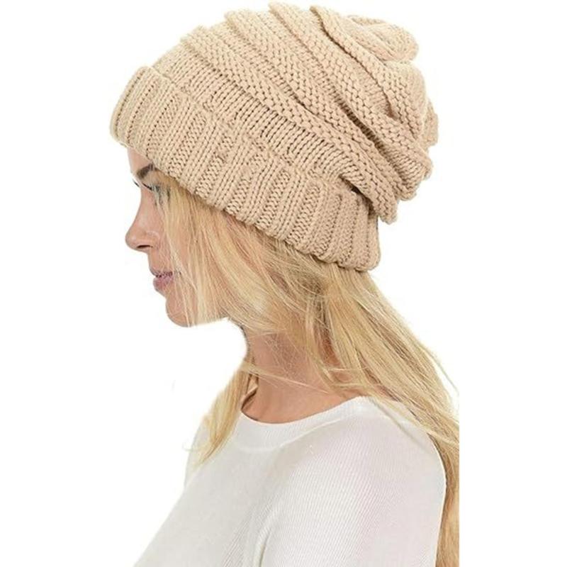 Knitted Acrylic Beanies Hat for Men Women Winter Hats for Women Warm Beanies Soft Cable Knit Beanies Outdoor Activity