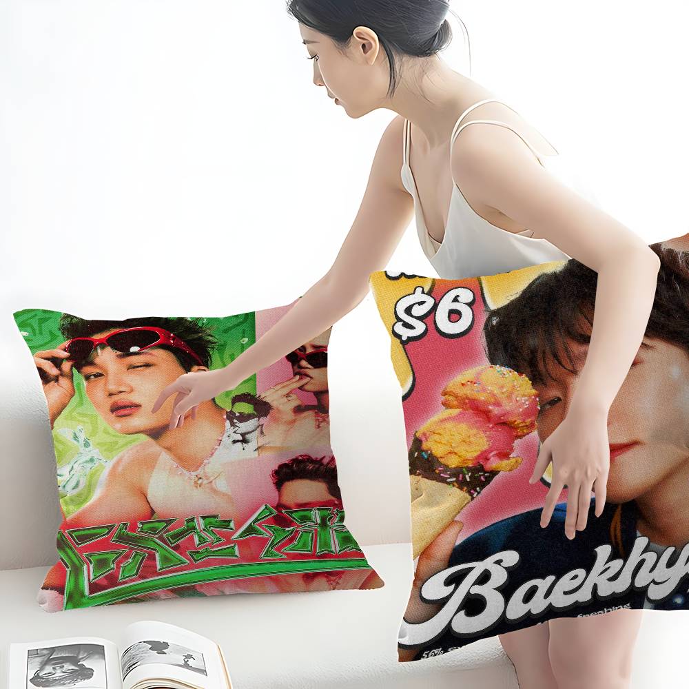 Krop E-X-O Group Pillow Cover for Bedroom Room and Living Room Sofa Decorative Cushion Cover