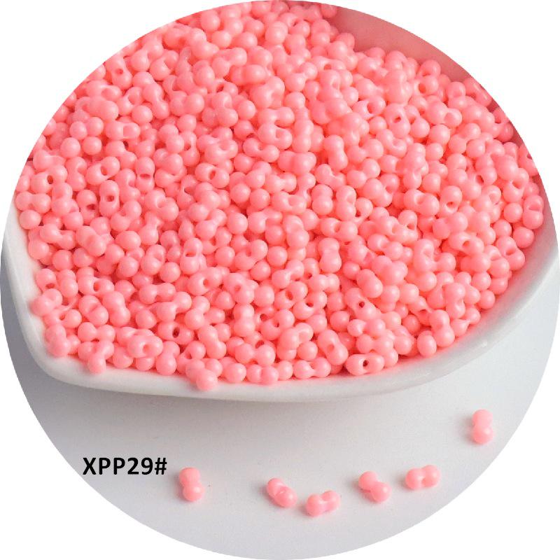 2x4mm Solid Color Glass Peanut Beads for DIY Jewelry & Hair Accessories